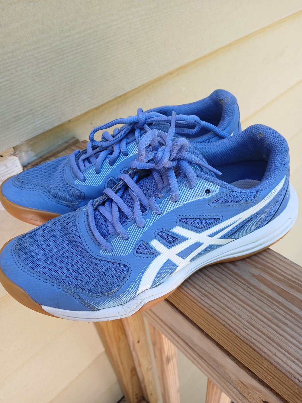 Asics Blue and White Mesh Running Shoes